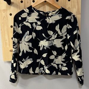 Banana Republic Black and White Abstract Blouse